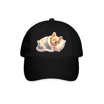 French Bulldog Sleeping - Baseball Cap - black/black - Front