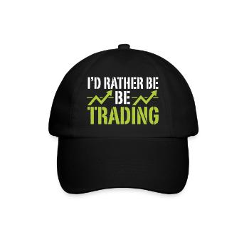 Je préférerais être dans le trading | Trader en actions crypto - Casquette classique - noir/noir - Devant