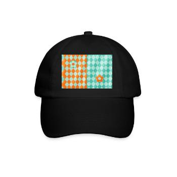 Harlekin-Petal-Duo - Baseballkappe - Schwarz/Schwarz - Vorne