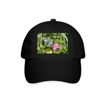 Tree White Butterfly on Blossom - Baseball Cap - black/black - Front