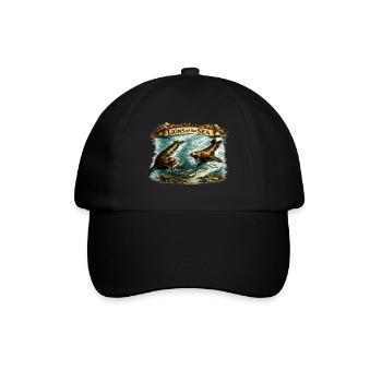 Lions of the Sea – Vintage Sea Lion Wildlife - Baseballkappe - Schwarz/Schwarz - Vorne