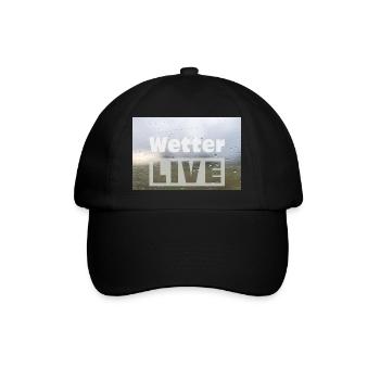 Wetter LIVE – Minimalistisches Regen Poster - Baseballkappe - Schwarz/Schwarz - Vorne