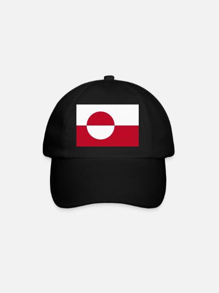 Grönländische Flagge – grönländische Flagge - Baseballkappe - Schwarz/Schwarz