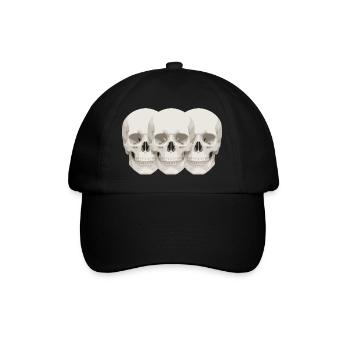 neoklassische Schädel - Baseballkappe - Schwarz/Schwarz - Vorne