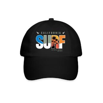 California Surf Retro Logo - Baseballkappe - Schwarz/Schwarz - Vorne