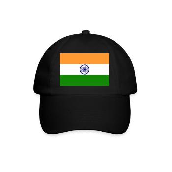 indien, Fahne, Flagge, india - Baseballkappe - Schwarz/Schwarz - Vorne