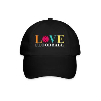 Floorball Unihockey FLOORBALL-LOVE Floorballer - Baseballkappe - Schwarz/Schwarz - Vorne