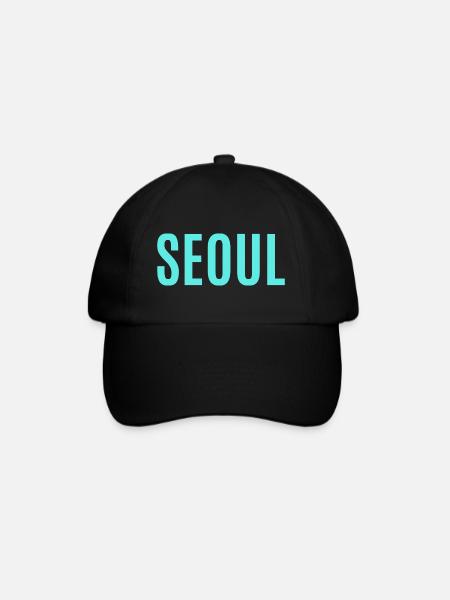 Seoul - Hauptstadt Korea - Asien - Baseballkappe - Schwarz/Schwarz
