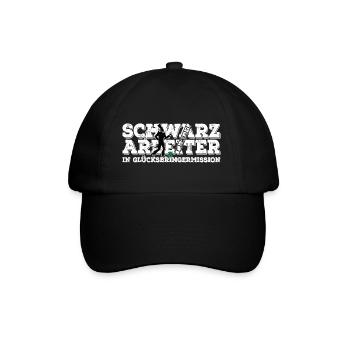 Schornsteinfeger Glücksbringer Kaminfeger Sottje - Baseballkappe - Schwarz/Schwarz - Vorne