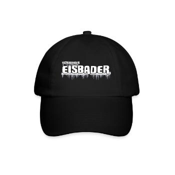Eisbader cooler Winterschwimmer im Frost - Baseballkappe - Schwarz/Schwarz - Vorne