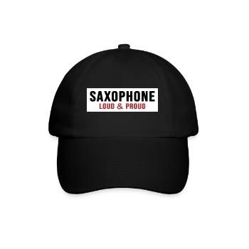 Saxophone Saxophonist "loud & proud" - Baseballkappe - Schwarz/Schwarz - Vorne