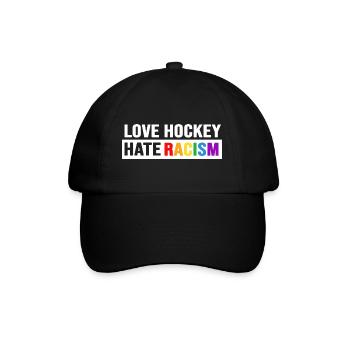 Feldhockey Hockey "love hockey hate racism" - Baseballkappe - Schwarz/Schwarz - Vorne