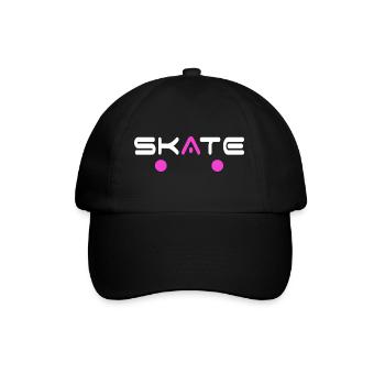skate skateboarder skate-board halfpipe SK8 deck - Baseballkappe - Schwarz/Schwarz - Vorne
