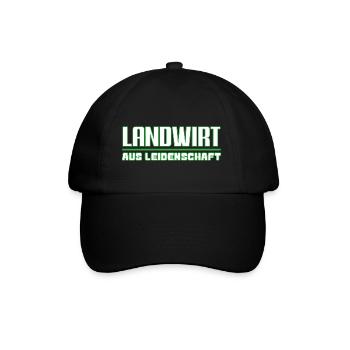 Landwirt aus Leidenschaft - Baseballkappe - Schwarz/Schwarz - Vorne