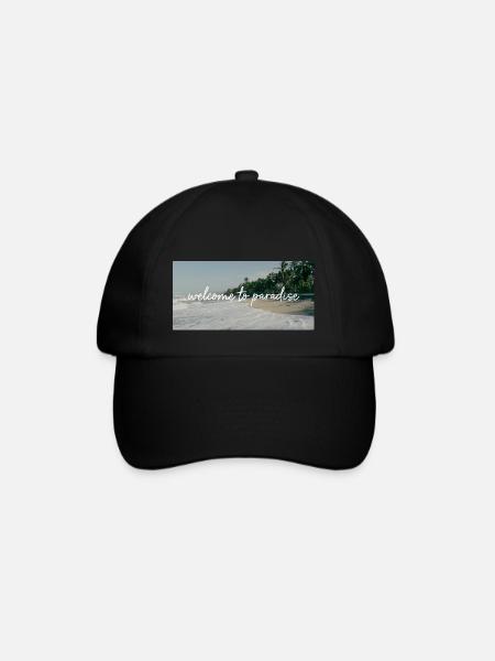 welcome to paradise | Paradise | Strand - Baseballkappe - Schwarz/Schwarz