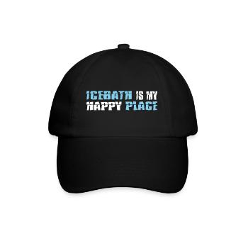 Bain de glace nageurs d’hiver « Bain de glace endroit heureux » - Casquette classique - noir/noir - Devant