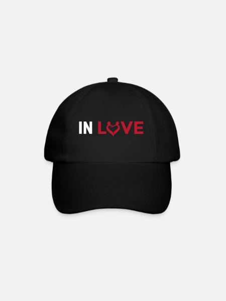 In Love - Verliebt sein - Baseballkappe - Schwarz/Schwarz