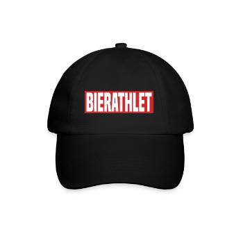 Bierathlet Lustiger Kreisliga Bier Spruch - Baseballkappe - Schwarz/Schwarz - Vorne