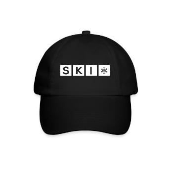 Alpine skiers Hut fun powder snow - Baseball Cap - black/black - Front