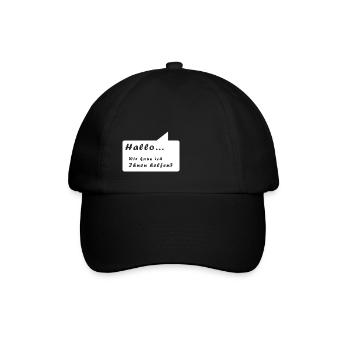 Wie kann ich helfen? - Baseballkappe - Schwarz/Schwarz - Vorne