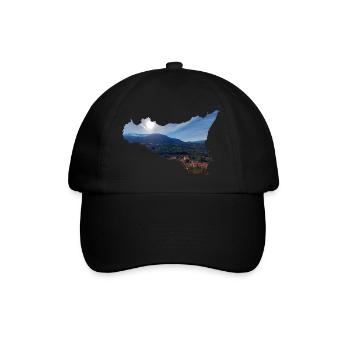 Montagnes près de Castelbuono en Sicile (Italie) - Casquette classique - noir/noir - Devant