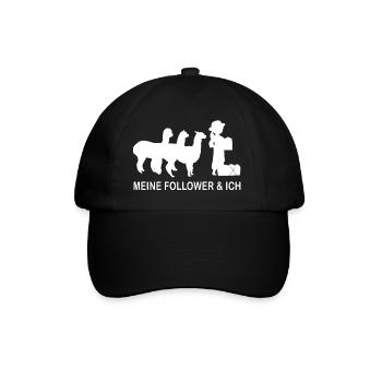 Meine Follower und ich Alpaka Frauen weiss - Baseballkappe - Schwarz/Schwarz - Vorne