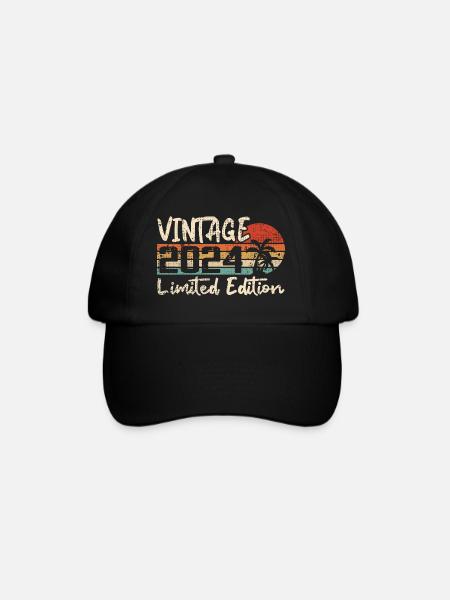Vintage 2024 Millésime 2024 Cadeau D'anniversaire - Casquette classique - noir/noir