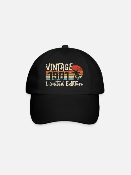 Vintage 1981 Vintage 1981 Regalo de cumpleaños - Gorra béisbol - negro/negro