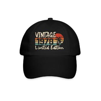 Jahrgang 1978 Jahrgang 1978 Geburtstagsgeschenk - Baseballkappe - Schwarz/Schwarz - Vorne