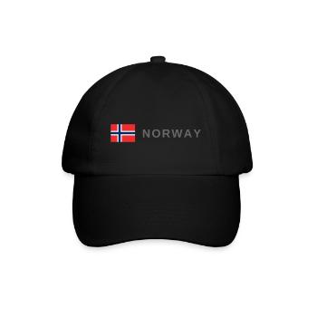 Norwegen - Baseballkappe - Schwarz/Schwarz - Vorne