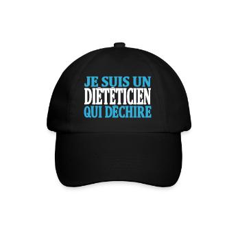 Je suis un diététicien qui déchire - Casquette classique - noir/noir - Devant