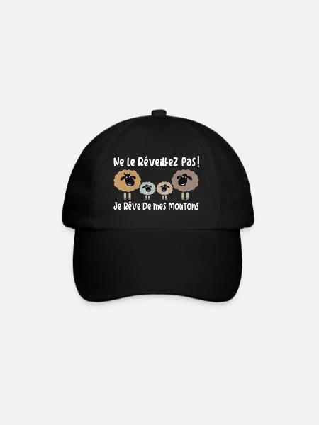 Ne me réveillez pas, je rêve de moutons - Casquette classique - noir/noir