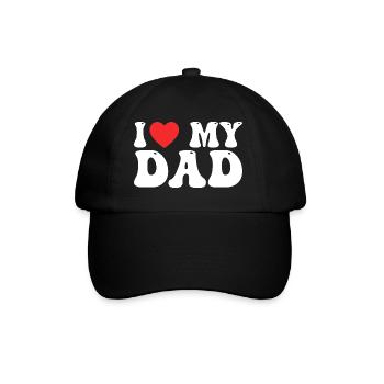 Ich liebe meinen Vater - Baseballkappe - Schwarz/Schwarz - Vorne