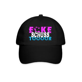 Feldhockey Hockeyspruch Hockeyfan Maskottchen - Baseballkappe - Schwarz/Schwarz - Vorne