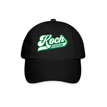 Koch in Ausbildung | Farben änderbar - Baseballkappe - Schwarz/Schwarz - Vorne