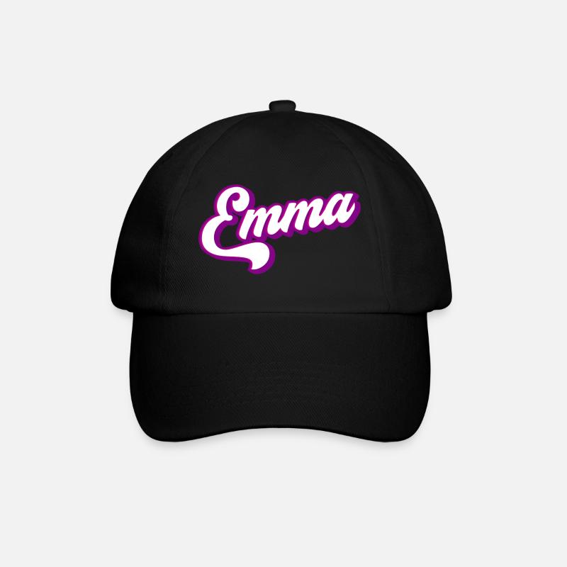 Emma | Farben änderbar - Baseballkappe - Schwarz/Schwarz