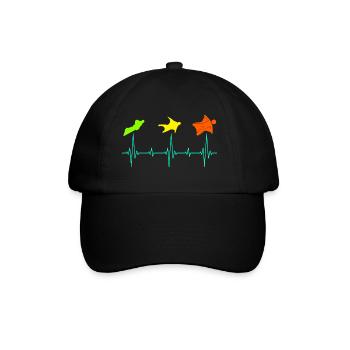 Wingsuit flying Base Jumping Skydiving Heartbeat - Baseball Cap - black/black - Front