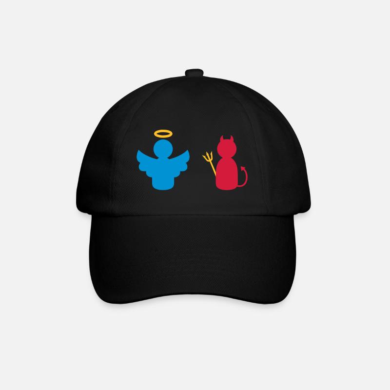 ★ Couleurs de conception modifiables ★ Anges et démons - Casquette classique - noir/noir