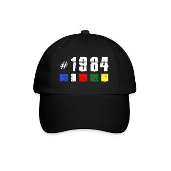 1984 retro geburtstag vintage jubiläum new tibet - Baseballkappe - Schwarz/Schwarz - Vorne