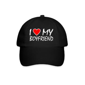 I love my boyfriend - Baseballkappe - Schwarz/Schwarz - Vorne