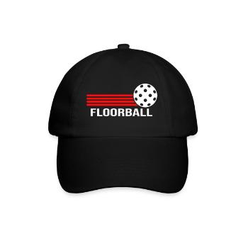 Floorball Unihockey FLOORBALL-life Floorballer - Baseballkappe - Schwarz/Schwarz - Vorne