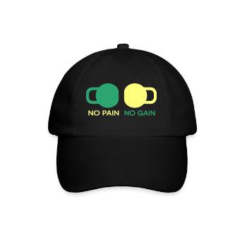 Calisthenics Gym "Pain-Gain" Muscle Fit - Baseball Cap - black/black - Front