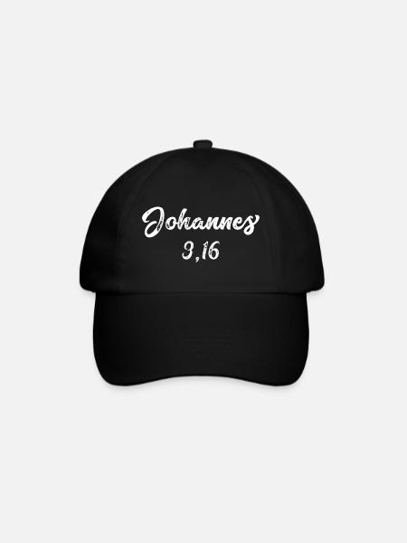 Johannes 3,16 Bibelvers T-Shirt Geschenk - Baseballkappe - Schwarz/Schwarz