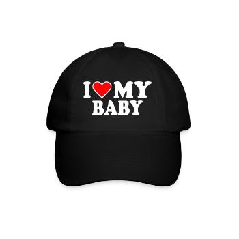 I love my baby - Baseballkappe - Schwarz/Schwarz - Vorne