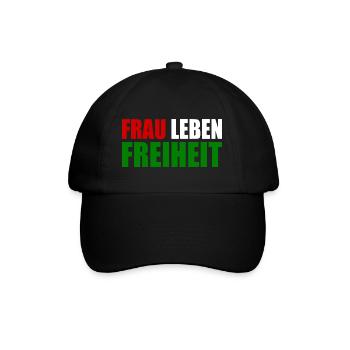 Frau leben freiheit - Baseballkappe - Schwarz/Schwarz - Vorne