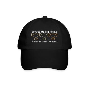 Cadeau agriculteur éleveur de porcs - Casquette classique - noir/noir - Devant