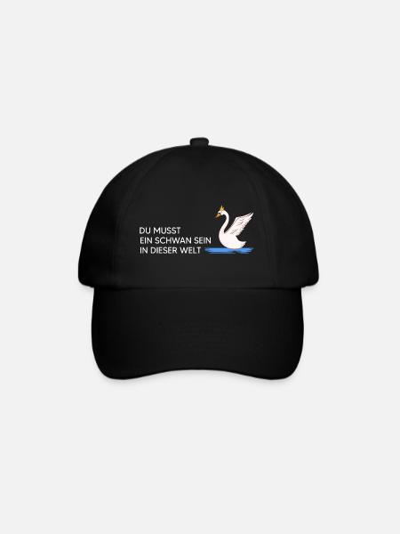 Schwan "Schwan sein" Naturmotto Vogelfrei Schwäne - Baseballkappe - Schwarz/Schwarz