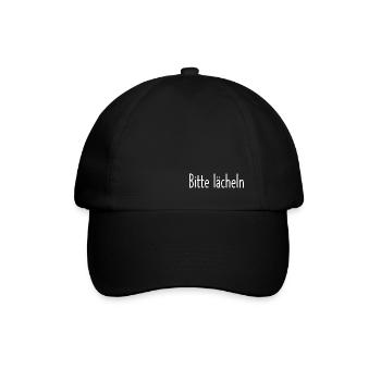Bitte lächeln - Baseballkappe - Schwarz/Schwarz - Vorne