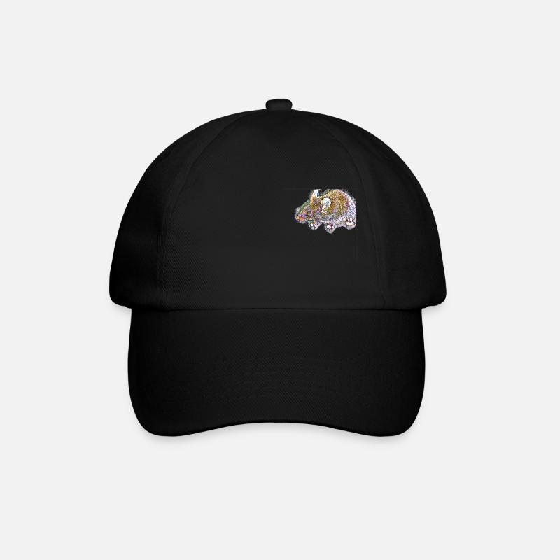 Kunstdruck Maus / Nagetier - Baseballkappe - Schwarz/Schwarz