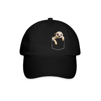 Suricate suricate dans la poche poitrine chemise chemise - Casquette classique - noir/noir - Devant